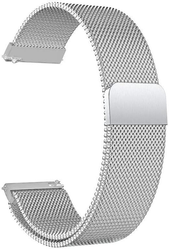 KHR Metal Chain Strap with Magnetic Lock for Noise ColorFit Spark Smart Watch Strap(Silver)