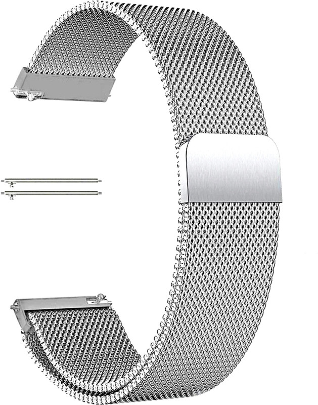 PUNAK 22 MM Metal Chain Smart Watch Strap Belt Smart Watch Strap(Silver)