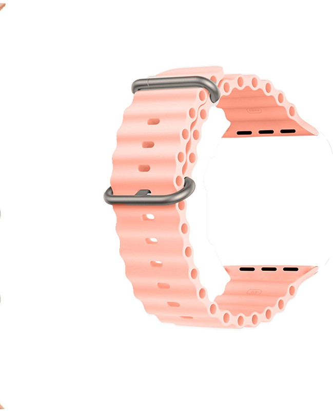 Priavy Ocean Smart Watch Strap Belt for Ultra Watch 49 mm, Series 8 / 7 45 mm, Series 6 / 5 / 4 44 mm, Series 3 42 mm, T800 Ultra, Watch 8 Ultra, i8 Pro Max, W26, T800. Smart Watch Strap(Orange, Black ) Smart Watch Strap(Mullti Color)