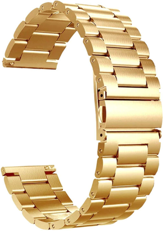 Vanshika Enterprises JEE Watch Strap Stainless Steel Metal 22mm compatible with Fire-Boltt 22 mm Stainless Steel Watch Strap(Gold)
