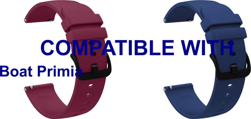 ACM WSM25M22PUDBL2648 Pack of 2 Watch Strap Silicone Hook 22mm for Boat Primia Smartwatch (Purple/Dark Blue) Smart Watch Strap(Mullti Color)