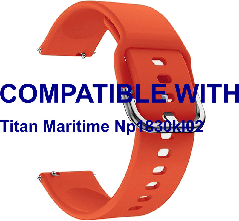 ACM WSM18F22BK4061 Watch Strap Silicone Smart Belt 22mm for Titan Maritime Np1830kl02 Black Smart Band Strap(Black)