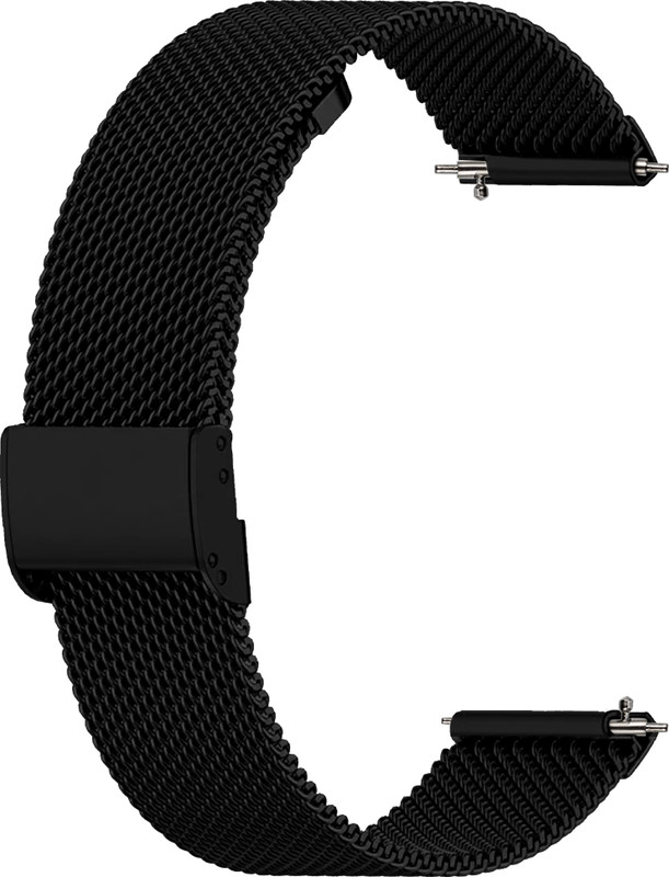 ACM Watch Strap Adjustable Metal for Noise Noisefit Halo 2 Smartwatch Belt Black 3726135 mm Stainless Steel Watch Strap(Black)