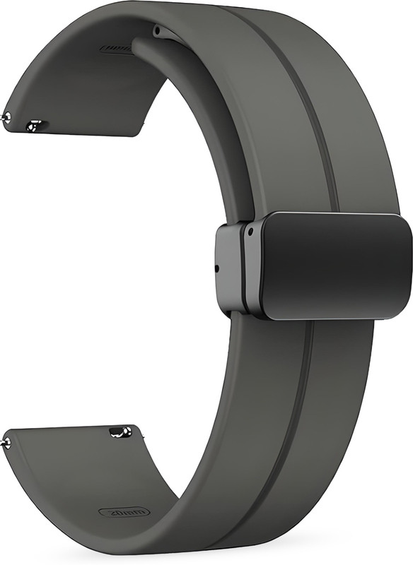 PunnkFunnk Silicone Band Strap for 22mm Watches | Soft TYPE, Waterproof & Adjustable Smart Watch Strap(Grey)