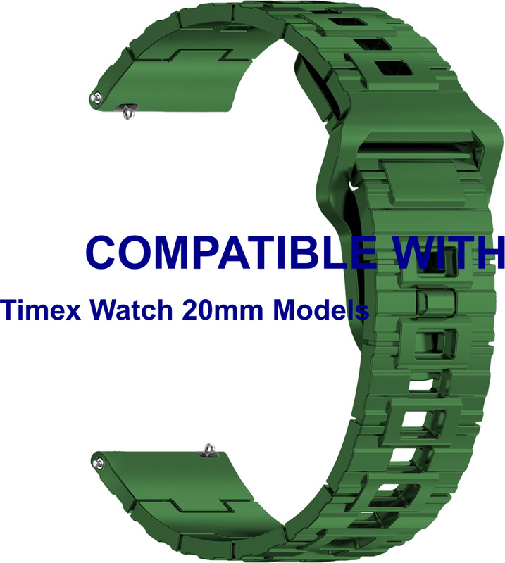 ACM WSM41C20GR4006 Watch Strap Silicone Shiny Belt 20mm for Seiko Watch 20mm Models Green Smart Band Strap(Green)