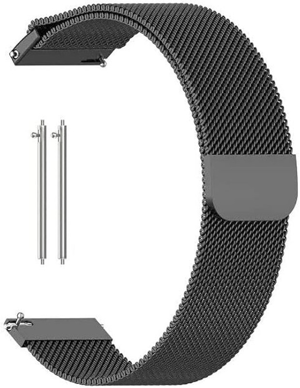 LNKART 22MM Metal Chain Strap with Magnetic Lock Compatible with Amazfit Bip 5 Unity / noise colorfit pro 6 / noise colorfit pro 5 max / noise colorfit ultra 4 / noise colorfit pro 4 alpha / noise colorfit ultra 3 Smart Watch Strap(Black)