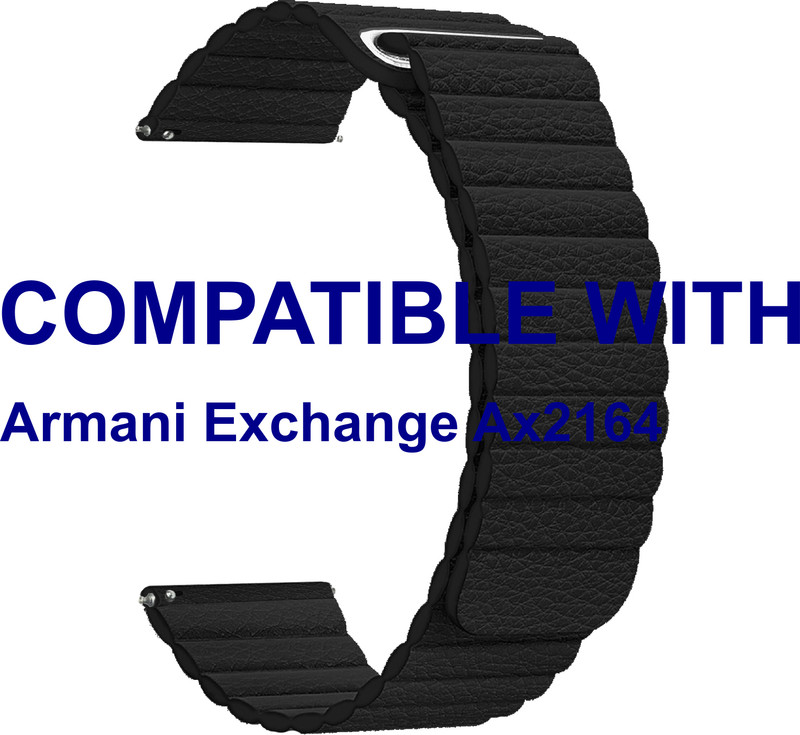 ACM WSM9W22BR4053 Watch Strap Wave Belt 22mm for Armani Exchange Ax2164 Brown Smart Band Strap(Brown)
