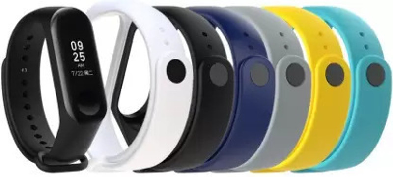 Asotai Adjustable Xiaomi Mi Band 5 &Mi Band 6 Watch Strap Silicone Set of 6(Only strap) Smart Band Strap(Mullti Color)