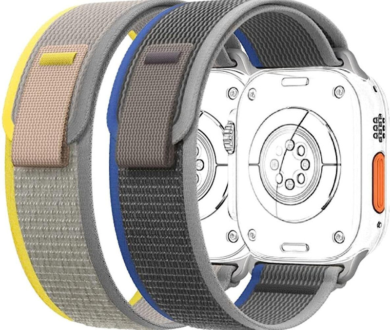 Like Star Trail Loop Strap Compatible with Apple Watch Strap Ultra 42/44/45/49mm, Nylon Weave Sport Loop Adjustable Strap for iWatch Ultra Series 8/7/6/5/4/3/2/1SE Smart Watch Strap(Grey, Blue, Grey, Green)