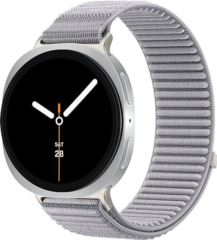 LNKART Nylon Loop Bands for Galaxy Watch 8 Band 40mm 44mm/8 Classic 46 mm Men/Women,Soft Fabric Sport Strap for Galaxy Watch 8 Classic Band 46mm/8 44 mm 40 mm Wristband Correa Reloj (2025) Smart Watch Strap(Grey)