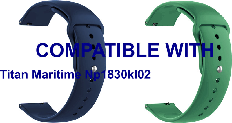 ACM WSM2P20DBLOR4044 Pack of 2 Watch Strap Silicone Belt 20mm for |Titan Karishma Nm1639sm02 (Dark Blue/Orange) Smart Band Strap(Mullti Color)