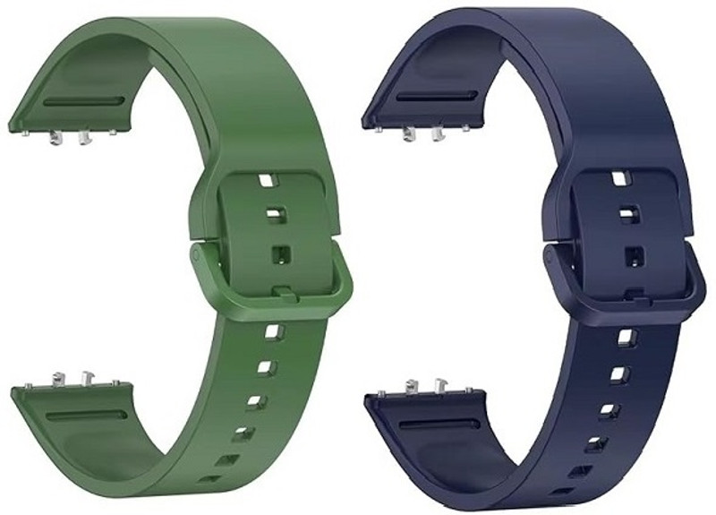 RUPELIK Flexible Silicone Replacement Strap Compatible With Sam Galaxy Fit 3 (Pack Of 2) Smart Watch Strap(Green, Blue)