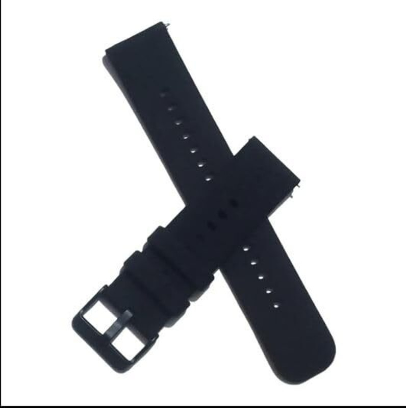 CHG Watch Strap Silicone Belt compatible with Goqii Smart Vital Smartwatch451CS135 Smart Watch Strap(Black)
