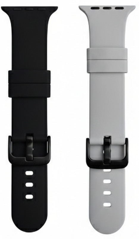 PREMBROTHERS Silicone Smart Watch Belt with Metal Tang Buckle for Ultra Watch 49mm,Series 8 / 7 45mm, Series 6 / 5 / 4 44mm, Series 3 / 2 / 1 42mm, T800 Ultra, Watch 8 Ultra, i8 Pro Max, W26, Smart Watch Strap(Black, Grey, Blue)
