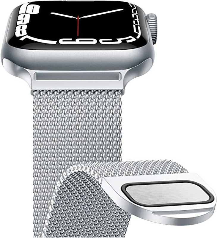 Speeqo iwatch series 7,6,5,4,3,2,1 & SE Compatible For Apple Band 41mm ,40mm, 38mm Smart Watch Strap(Silver)