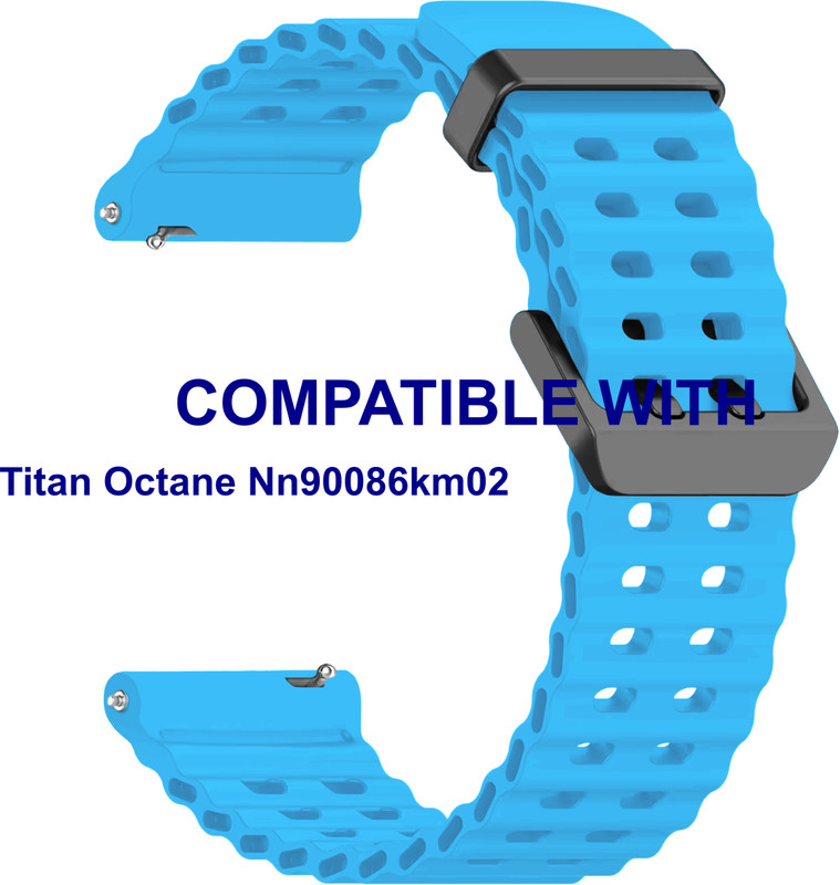 ACM WSM41C22GL4067 Watch Strap Silicone Shiny Belt 22mm for Titan Octane Nn90086km02 Gold Smart Band Strap(Gold)
