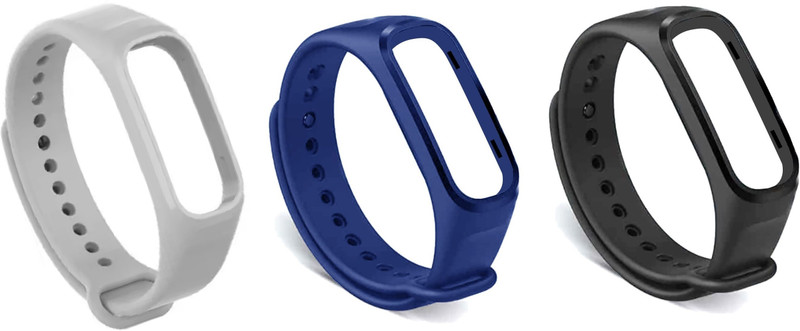 YDOXTON Combo of 3 silicone Compatible for ONEPLUS SMART BAND STRAP AND OPPO BAND STRAP Smart Band Strap(Black, Grey, Green)