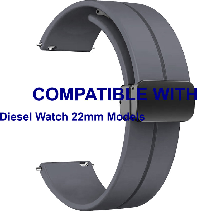 ACM WSM19G22GY4007 Watch Strap Magnetic Clasp Belt 22mm for |Diesel Watch 22mm Models Grey Smart Band Strap(Grey)