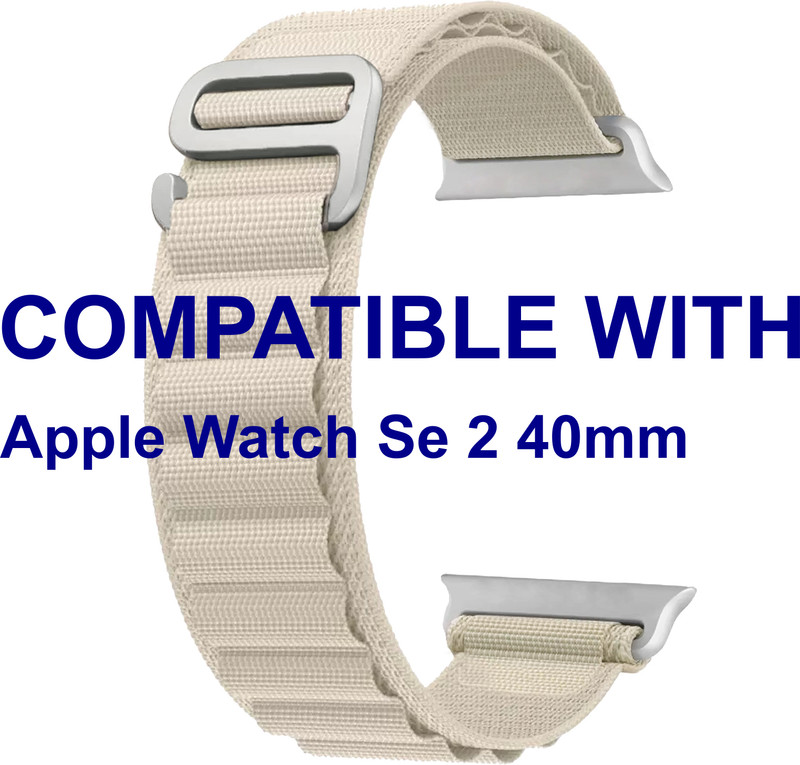 ACM WSM17E40WT1706 Sliding 44mm 49mm Watch Strap Nylon Hook for Apple Watch Se 2 40mm Smartwatch White Smart Watch Strap(White)