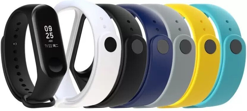 Like Star Mi Band 3/4 Strap Combo Of 6 Xiaomi Mi Band 3 & 4(Not Use with Mi Band 1/2/5/6) Smart Band Strap(Black, Blue, Grey, Yellow, White, Mullti Color)