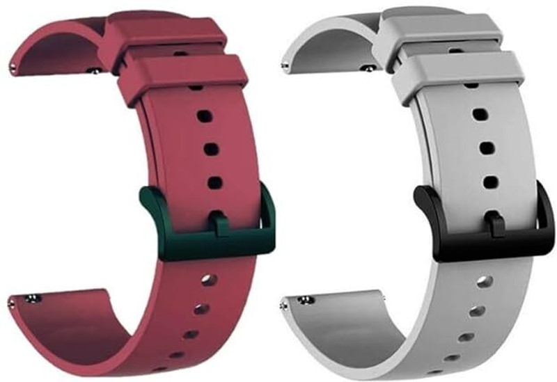 Firetook 22mm Silicone Strap for Smart Watches Compatible with Noise, Fireboltt, Boat Xtend, Pebble, Boat, Boat Flash, Noise Color fit,Ultra Smart Watch Smart Watch Strap(Grey)