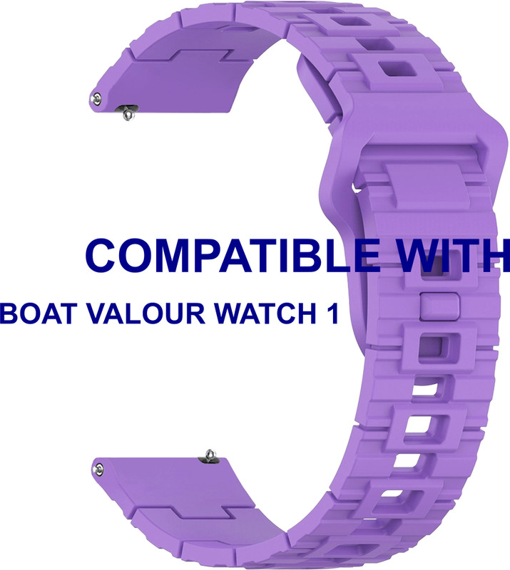 ACM WSM41C22LV3918 Watch Strap Silicone Shiny Belt 22mm for BOAT VALOUR WATCH 1 Smartwatch Lavender Smart Watch Strap(Purple)