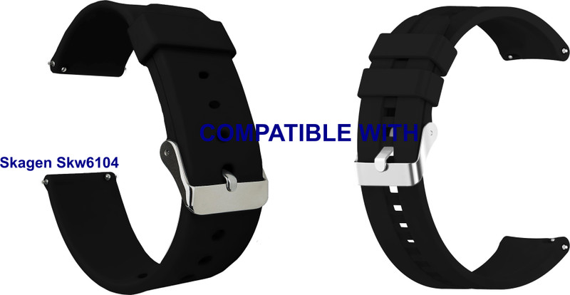 ACM WSM1718B20BKBK4016 Pack of 2 Watch Strap Nylon & Silicone Belt 20mm for Skagen Watch 20mm Models (Black) Smart Band Strap(Mullti Color)