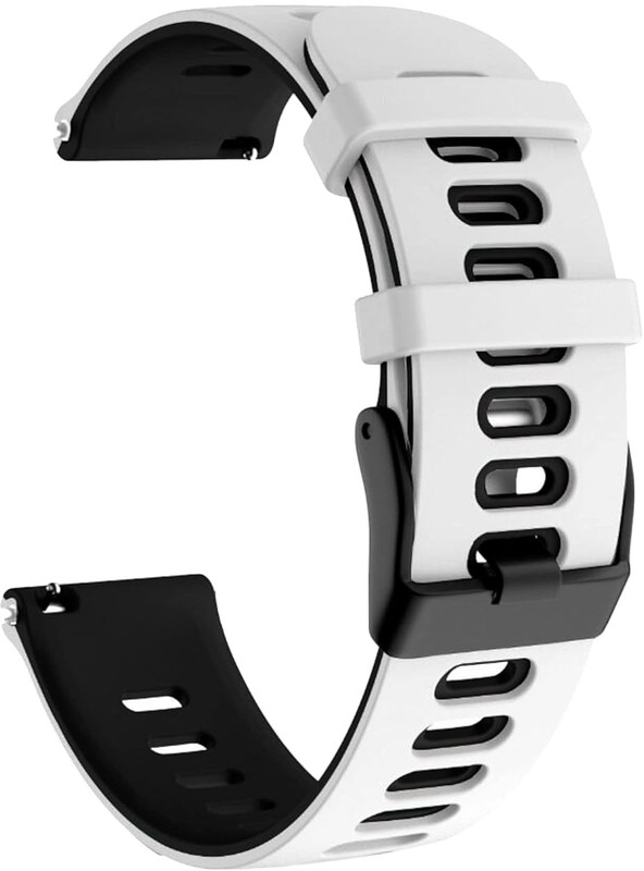 TRENDINGVIEW Classic 20mm Black Dot hole Watch strap – White Highlights for Style Smart Watch Strap(White, Black)