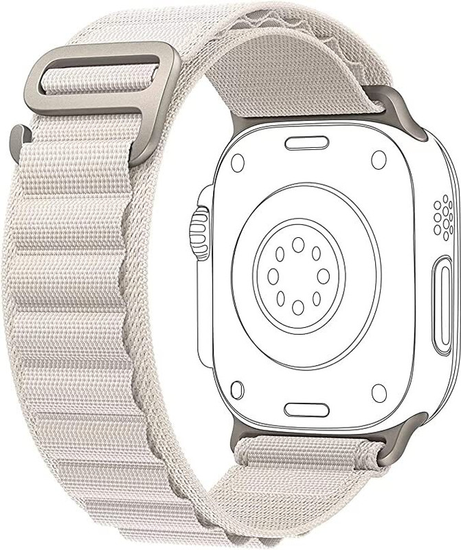 HiWatch Alpine Loop Nylon Bands/Straps Compatible with Watch 49mm 45mm 44mm 42mm Men & Women, Adjustable Strap with Metal G-Hook Premium orange , green ,white and black color Strap for iWatch Ultra Series SE 8 7 6 5 4 3 2 1 (Only Alpine Loop Strap for Apple iWatch, Watch NOT Included) Smart Watch St