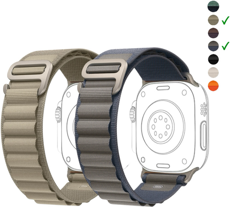 onefit Trail Loop Nylon Band for 42,44,45,49(mm) Smart Watch Strap(Blue, Green)