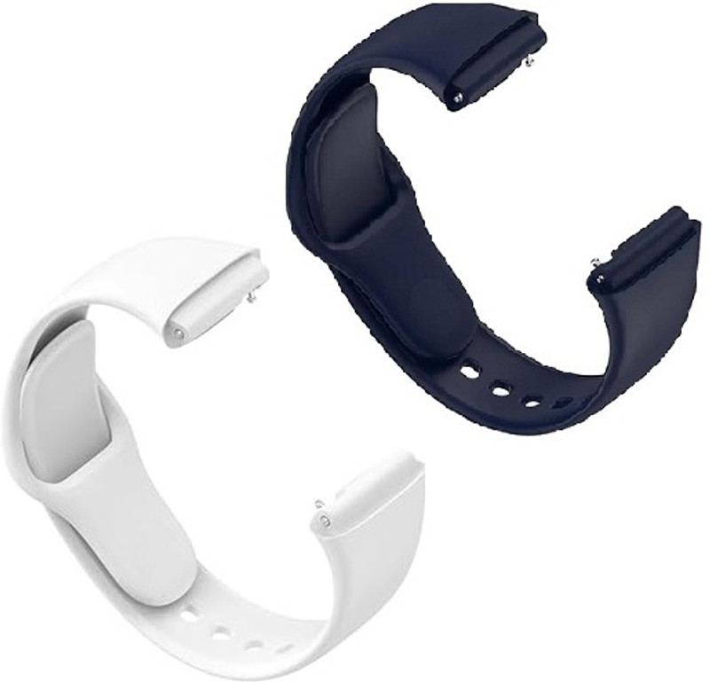 RUPELIK Silicone Wrist Watch Band Strap Compatible with Redmi Watch 3 Lite / 3 Active Smart Watch Strap(Black, White)