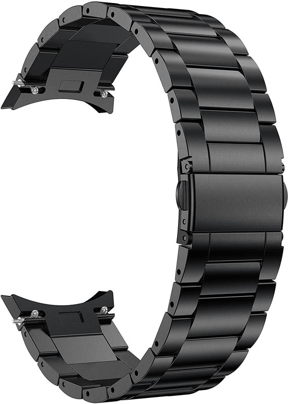 SwapME Stainless Steel 20mm Chain Strap with Magnetic Buckle Compatible with Galaxy Watch 5 Pro 45MM / Galaxy Watch 6/5/4 40mm 44mm/ Galaxy Watch 4 Classic 46mm| Sport Strap Wristbands for Men Women Unisex Smart Watch Strap(Black)