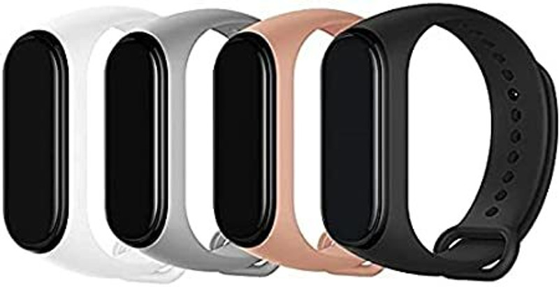 Asotai Band Strap Compatible Mi Band 3 /Mi Band 4 Fitness Band (Pack of 4) (only strap) Smart Band Strap(White, Grey, Pink, Black)