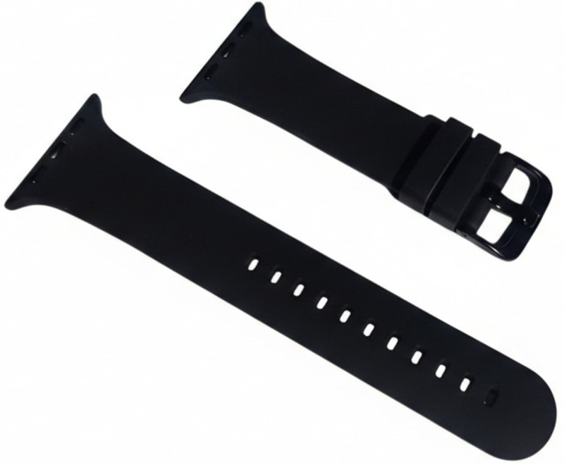 PREMBROTHERS Silicone Smart Watch Belt with Metal Tang Buckle for UltraWatch series 11,10 46mm,series 9/8/7/45mm,series 6/5/4 44mm,ultra 1,2 Smart Watch Strap(Black)