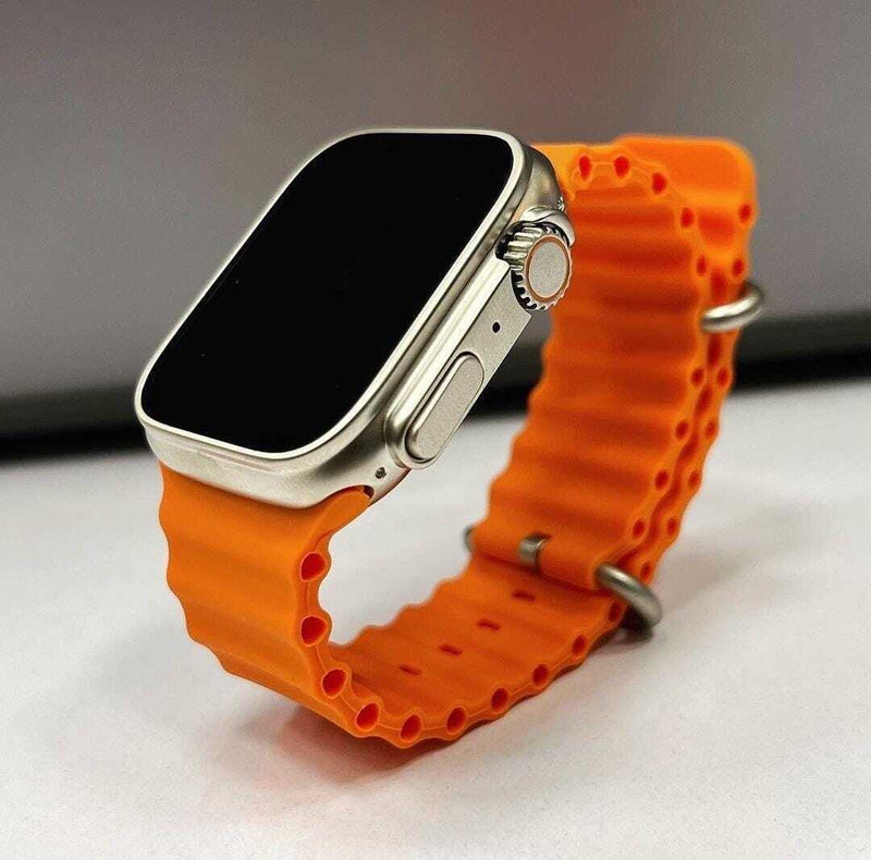 Poy Sian Ultra New Series Ultra Smart Watch Ultra Smartwatch Men Women Bluetooth Call Waterproof Wireless Charging HD Screen (Orange) Smart Band Strap(Orange, Black)