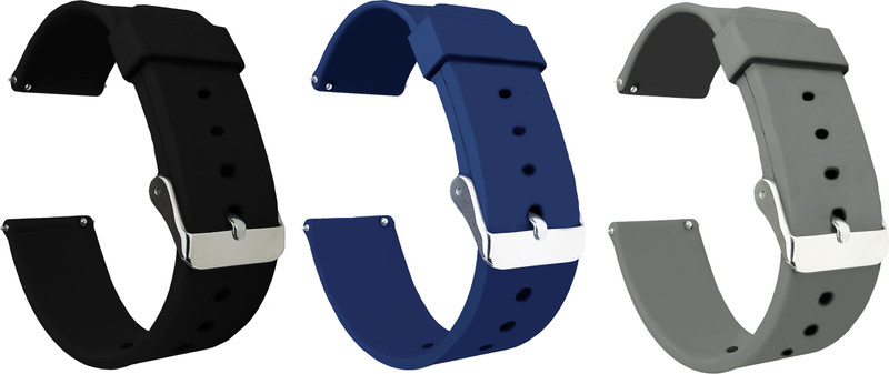 ACM Pack of 3 Watch Strap for Cmf Watch Pro 2 Smartwatch Black/Blue/Grey 3681167 mm Silicone Watch Strap(Black/Blue/Grey)