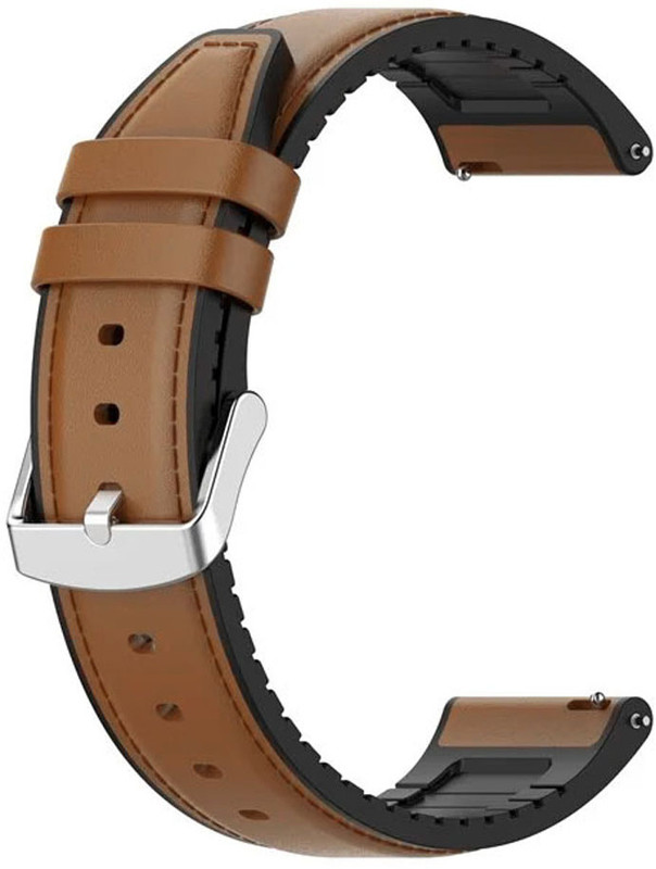 AONES 20mm Watch Strap Leather Silicone Belt for |Inbase Urban Fit M 1009779 mm Synthetic Leather Watch Strap(Brown)