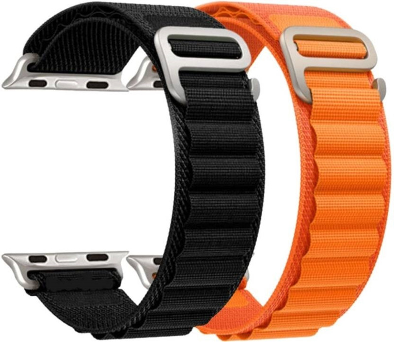 Aenoko Alpine Loop Nylon Bands/Straps Compatible with Watch 49mm 45mm 44mm 42mm Men & Women, Adjustable Strap with Metal G-Hook Premium Strap for iWatch Ultra Series SE 8 7 6 5 4 3 2 1, FIREBOLT Ring/ Ring Plus/ Ring Pro/ Visionary, PEBBLE Frost, Cosmos Engage, Cosmos Grande, W26, W26 PLUS, W26 PLUS