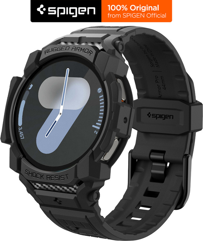 Spigen Rugged Armor Pro Samsung Galaxy Watch 7 44mm Case Strap Smart Watch Strap(Black)