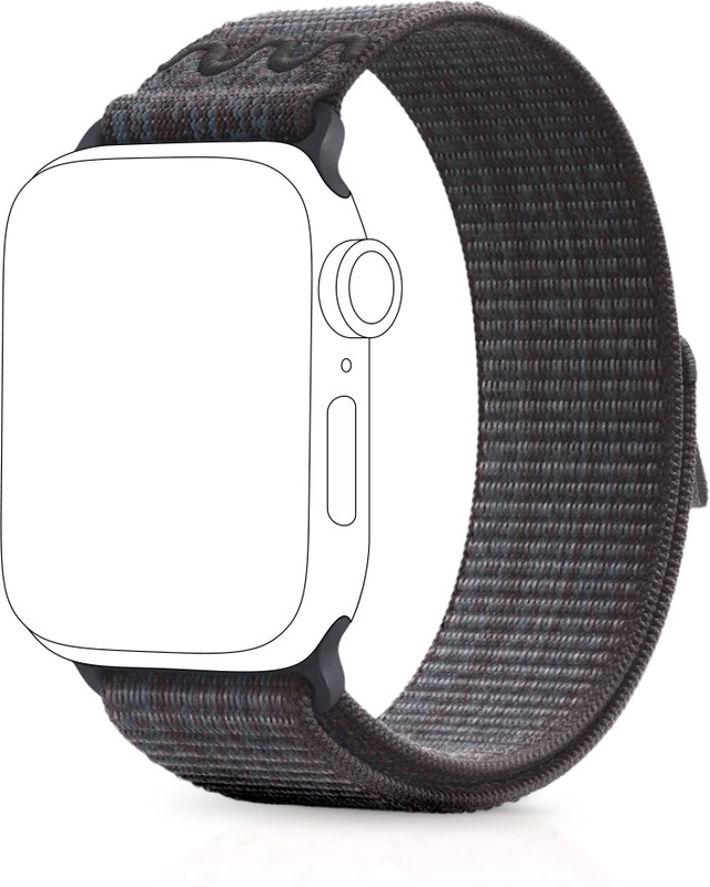NECESORIES Series 9 Nylon Velcro Sports Band for 38MM/40MM/41MM (Series 11MM) Models Smart Watch Strap(Black)