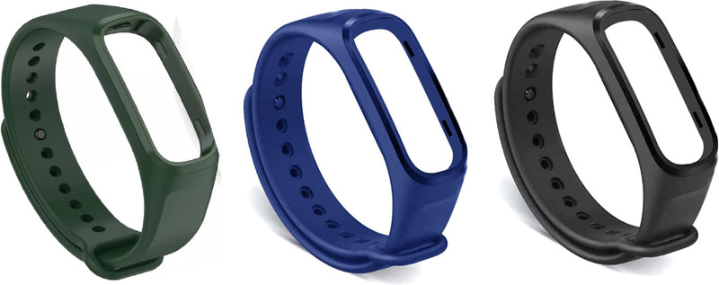 YDOXTON Combo of 3 silicone Compatible for ONEPLUS SMART BAND STRAP AND OPPO BAND STRAP Smart Band Strap(Black, Grey, Green)