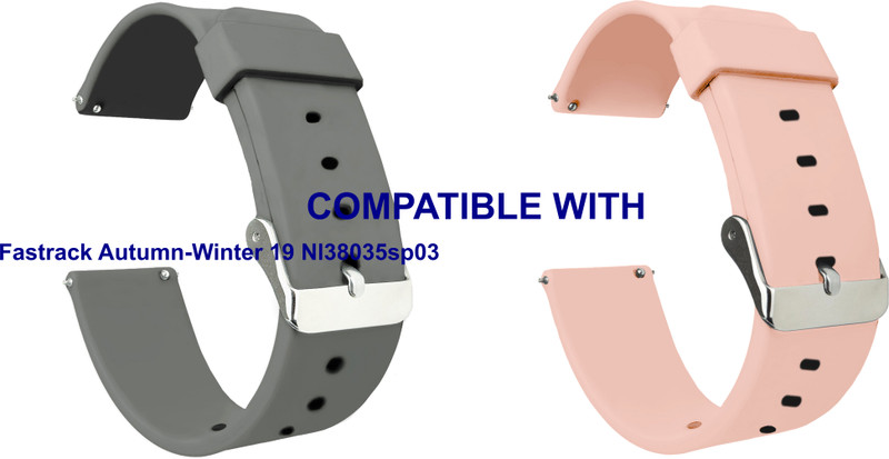 ACM WSM2P20DBLLBL4038 Pack of 2 Watch Strap Silicone Belt 20mm for Fastrack Autumn-Winter 19 Nl38035sp03 (Dark Blue/Light Blue) Smart Band Strap(Mullti Color)