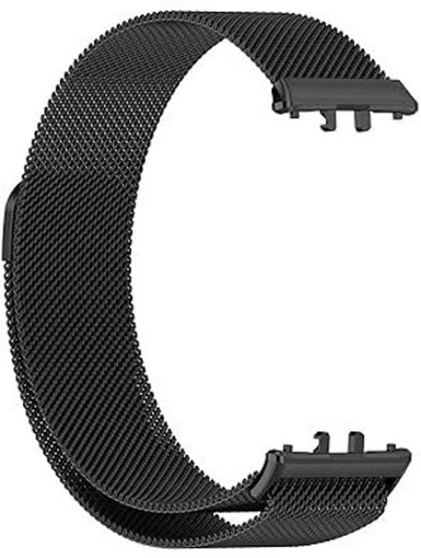 Connexa Magnetic Metal Strap for Fit 3 – Premium Adjustable Magnetic Loop Band Smart Watch Strap(Black)