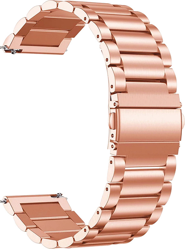 ACM Watch Strap Metal 22mm for || Max Pro Volt Plus Smartwatch Belt 3855037 mm Stainless Steel Watch Strap(Rose Gold)