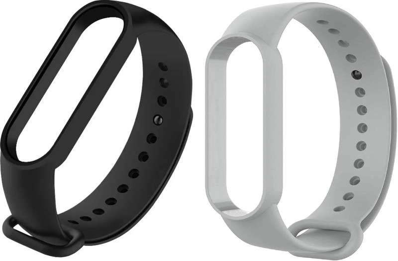 TECHNUV Silicone Strap Plain Design & Teal colors For Models Xiaomi Mi Band 5,Xiaomi Mi Band 6 (Not Compatible with Mi Band 1/2/3/4) Smart Band Strap(Black, Red)