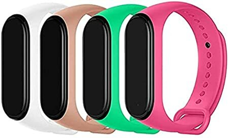 Asotai Band Strap Compatible Mi Band 3 /Mi Band 4 Fitness Band (Pack of 5) (only strap) Smart Band Strap(Mullti Color)