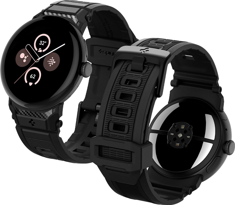 Spigen Rugged Band TPU Rugged Loop Band Strap(lightweight) Compatible With Google Pixel Watch 3 45mm (Watch Not Included) Smart Watch Strap(Black)