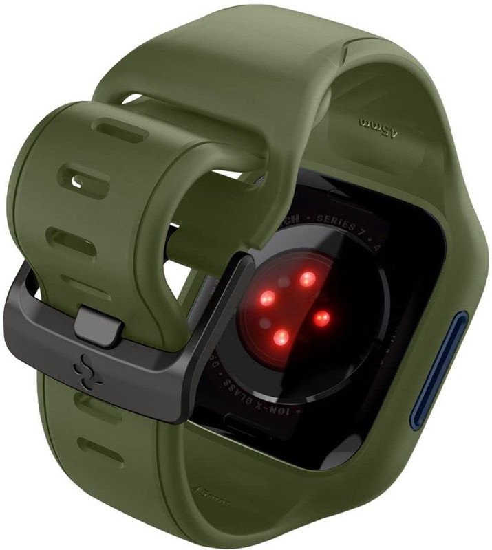 Spigen Liquid Air Pro Case with Strap Compatible with Apple Watch 7 (45mm)(Green)
