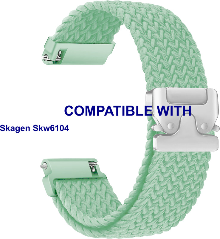 ACM WSM38Z20OR4016 Watch Strap Woven Braided Clipper Belt 20mm for Skagen Watch 20mm Models Orange Smart Band Strap(Orange)