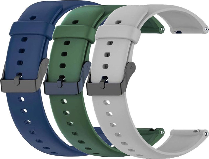 TRENDINGVIEW 22mm Smart Watch Strap (Combo Pack of 3) Silicone Belt with Quick Release Pins | Adjustable Length Smart Watch Strap(Mullti Color)